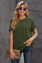 Load image into Gallery viewer, Round Neck Short Sleeve Solid Color Tee