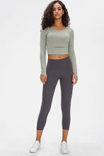 Load image into Gallery viewer, Long Sleeve Cropped Top With Sports Strap