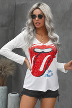 Load image into Gallery viewer, Lips Graphic V-neck T-Shirt