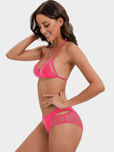 Load image into Gallery viewer, Tie-Back Halter Neck Three-Piece Swim Set