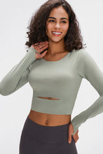 Load image into Gallery viewer, Long Sleeve Cropped Top With Sports Strap