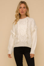 Load image into Gallery viewer, Cable Knit Fringe Detailed Sweater