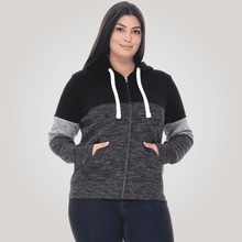 Load image into Gallery viewer, Plus Fleece Zip Up Hoodie