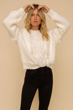 Load image into Gallery viewer, Cable Knit Fringe Detailed Sweater