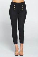 Load image into Gallery viewer, Suede Sailor Button Skinny Pants