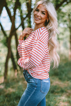 Load image into Gallery viewer, Striped Round Neck Dropped Shoulder Top