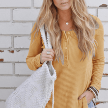 Load image into Gallery viewer, Waffle Knit Loose Fitting Tunic Blouse