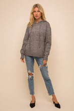 Load image into Gallery viewer, Two-Tone Textured Hoodie Sweater