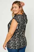 Load image into Gallery viewer, Plus Size Leopard Ruffle Tank