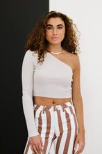 Load image into Gallery viewer, HYFVE Uniquely You One-Shoulder Cropped Sweater