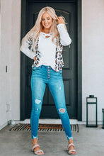 Load image into Gallery viewer, Leopard Print Crisscross V-Neck Long Sleeve Tee