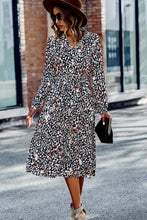 Load image into Gallery viewer, Printed Button Front Belted Tiered Shirt Dress