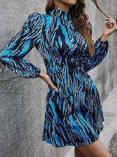 Load image into Gallery viewer, Printed Long Sleeve Mock Neck Mini Dress