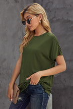 Load image into Gallery viewer, Round Neck Short Sleeve Solid Color Tee