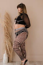 Load image into Gallery viewer, Lace-Up Cropped Top and Printed Leggings Set