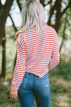 Load image into Gallery viewer, Striped Round Neck Dropped Shoulder Top