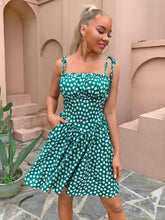 Load image into Gallery viewer, Floral Frill Trim Tie Shoulder Dress with Pockets