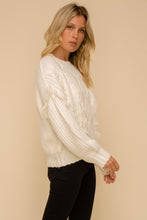 Load image into Gallery viewer, Cable Knit Fringe Detailed Sweater