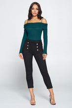 Load image into Gallery viewer, Suede Sailor Button Skinny Pants