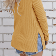 Load image into Gallery viewer, Waffle Knit Loose Fitting Tunic Blouse