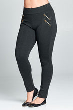 Load image into Gallery viewer, Plus Zipper Pull On Pants