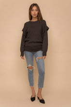 Load image into Gallery viewer, Band Detail Armhole Dolman Sweater