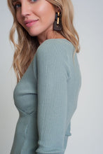 Load image into Gallery viewer, Ribbed Wrap Sweater With V-Neck