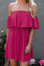 Load image into Gallery viewer, Layered Off-Shoulder Mini Dress