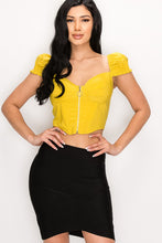 Load image into Gallery viewer, Bustier Zip Up Crop Top