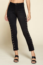 Load image into Gallery viewer, Cropped Skinny Jeans with Silver Cutouts