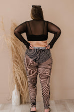 Load image into Gallery viewer, Lace-Up Cropped Top and Printed Leggings Set
