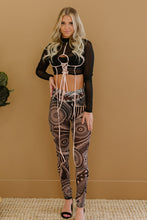 Load image into Gallery viewer, Lace-Up Cropped Top and Printed Leggings Set