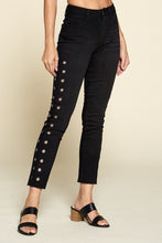 Load image into Gallery viewer, Cropped Skinny Jeans with Silver Cutouts