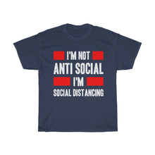 Load image into Gallery viewer, "Not Anti-Social" Heavy Cotton Slogan Tee