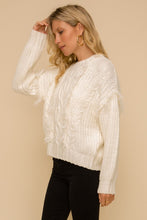 Load image into Gallery viewer, Cable Knit Fringe Detailed Sweater