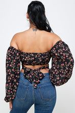 Load image into Gallery viewer, Floral Tie Crop Top