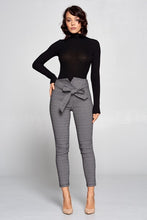 Load image into Gallery viewer, Paper Bag Plaid Bow Pants