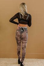 Load image into Gallery viewer, Lace-Up Cropped Top and Printed Leggings Set