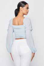 Load image into Gallery viewer, Ruched Bell Sleeve Smocked Top
