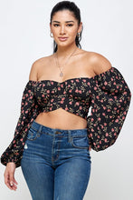 Load image into Gallery viewer, Floral Tie Crop Top