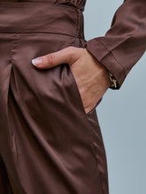 Load image into Gallery viewer, Ruched Asymmetrical Neck Top and Pants Set
