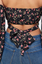 Load image into Gallery viewer, Floral Tie Crop Top