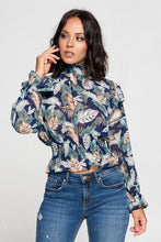 Load image into Gallery viewer, Ruffle Detailed Smocked Top