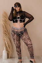 Load image into Gallery viewer, Lace-Up Cropped Top and Printed Leggings Set