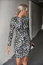 Load image into Gallery viewer, Leopard Half-Zip Mini Dress