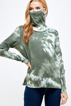 Load image into Gallery viewer, Tie Dye Turtleneck Face Cover Top