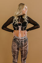Load image into Gallery viewer, Lace-Up Cropped Top and Printed Leggings Set
