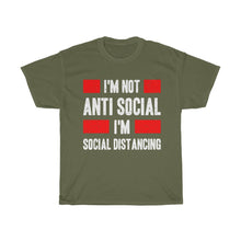 Load image into Gallery viewer, &quot;Not Anti-Social&quot; Heavy Cotton Slogan Tee
