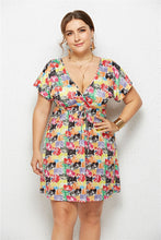 Load image into Gallery viewer, Printed Plunge Plus Size Dress
