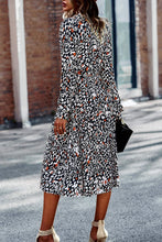 Load image into Gallery viewer, Printed Button Front Belted Tiered Shirt Dress
